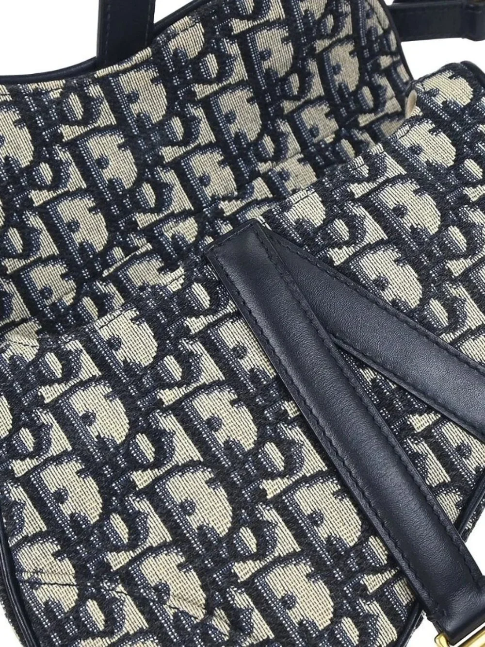 Christian Dior Navy Trotter Oblique Mini Saddle 2way Handbag 05-RU-1118 187711 - Picture 6 of 16